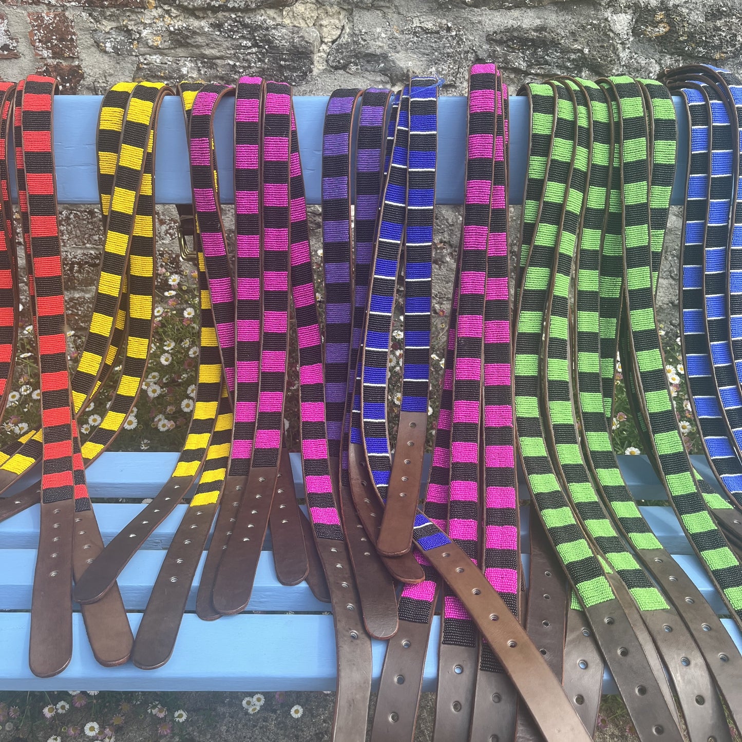 Bespoke Beaded Leather Belts