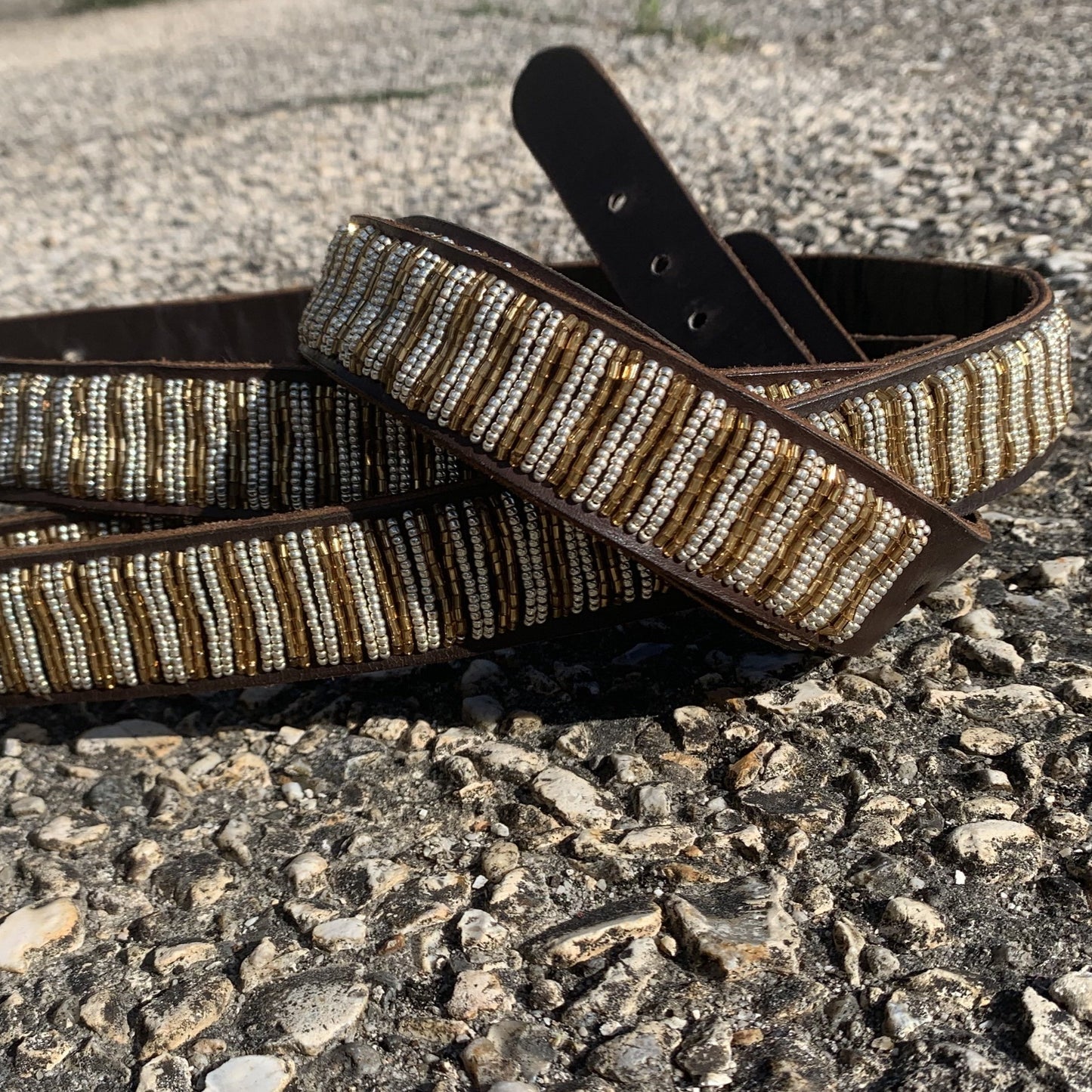 Bespoke Beaded Leather Belts