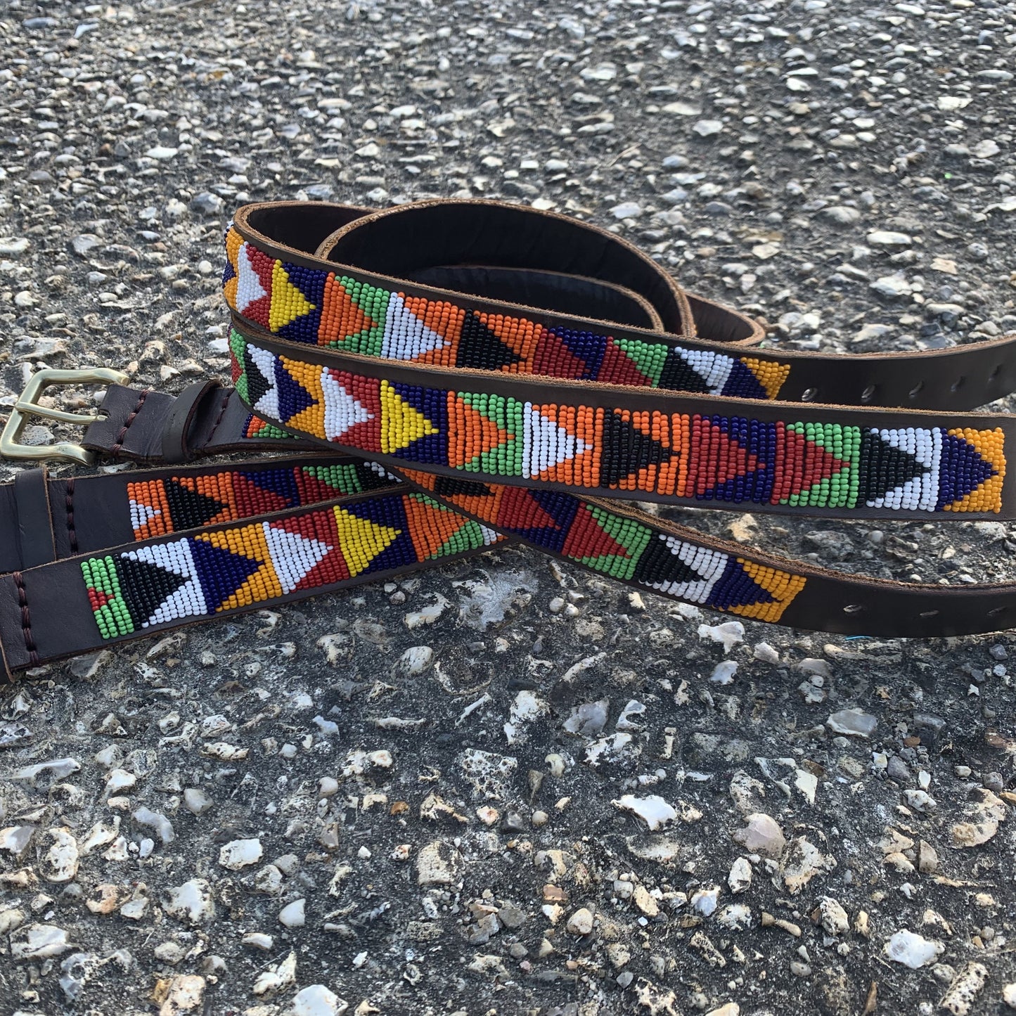 Bespoke Beaded Leather Belts