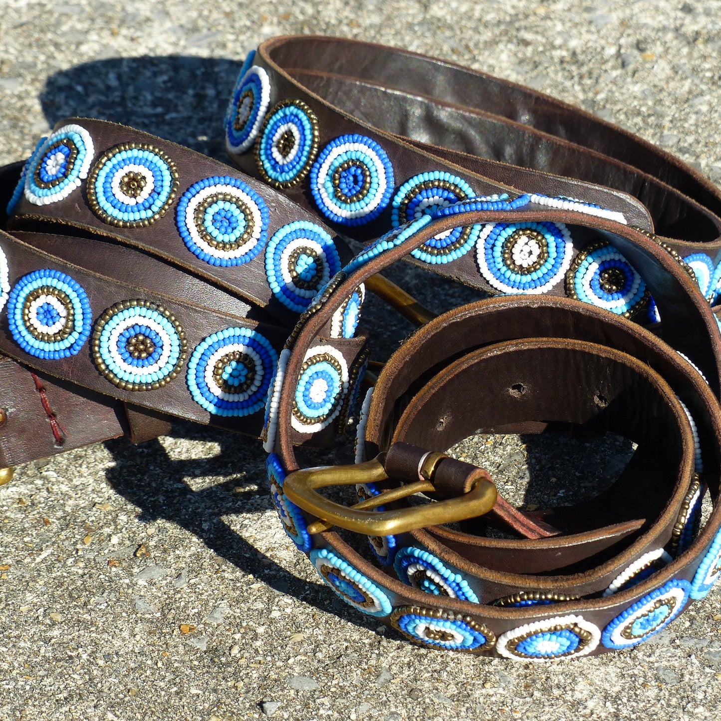 Bespoke Beaded Leather Belts