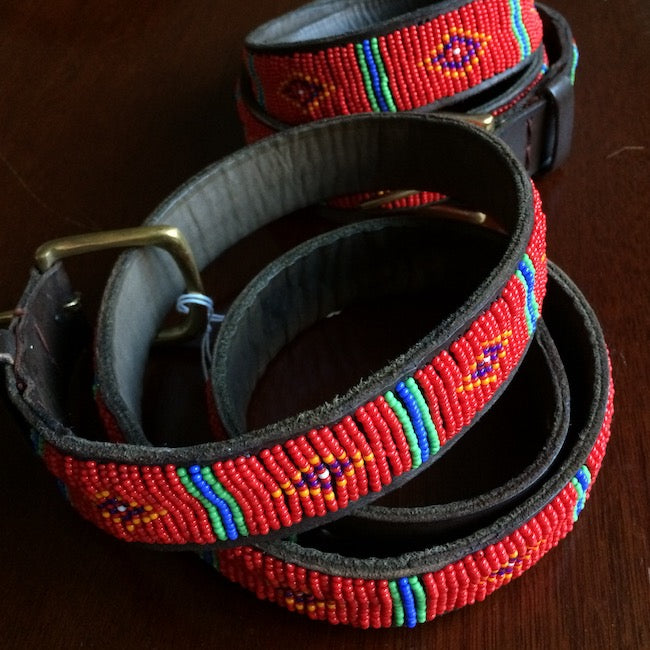 Bespoke Beaded Leather Belts