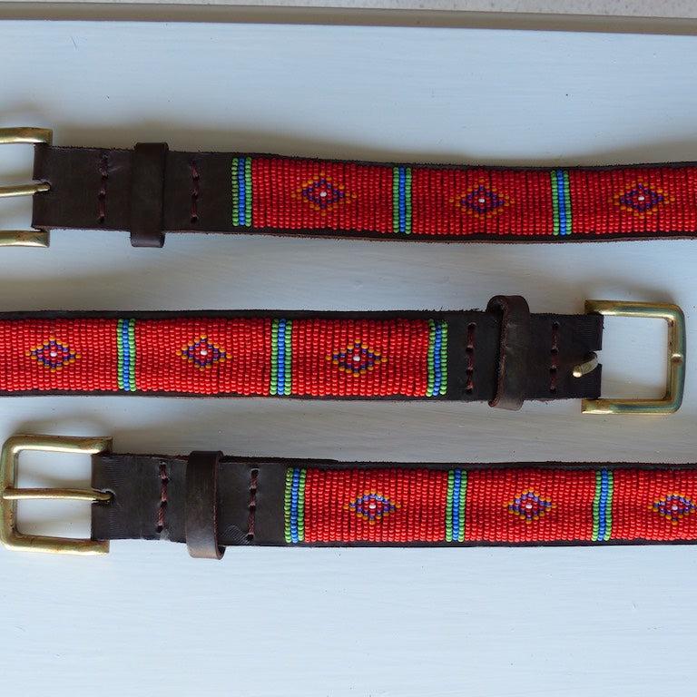 Bespoke Beaded Leather Belts